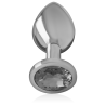 Intense - plug anal metal con cristal negro talla m - 2