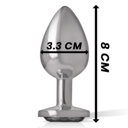 Intense - plug anal metal con cristal negro talla m -  - 4