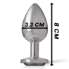 Intense - plug anal metal con cristal negro talla m - 4