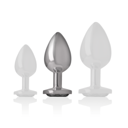 Intense - plug anal metal con cristal negro talla m -  - 5
