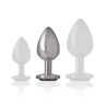 Intense - plug anal metal con cristal negro talla m - 5