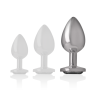 Intense - plug anal metal con cristal negro talla l - 5