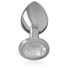 Intense - plug anal metal con cristal plata talla s - 2