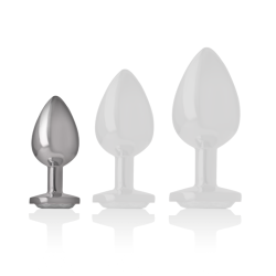 Intense - plug anal metal con cristal plata talla s -  - 3