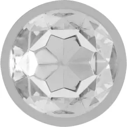 Intense - plug anal metal aluminio con cristal plata talla s