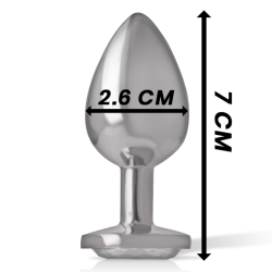 Intense - plug anal metal con cristal plata talla s -  - 6