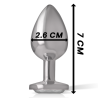 Intense - plug anal metal con cristal plata talla s - 6