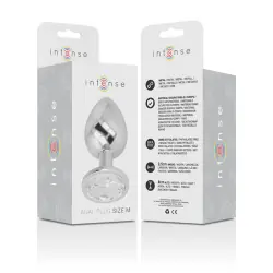 Intense - plug anal metal aluminio con cristal plata talla m Intense - plug anal metal aluminio con cristal plata talla m