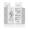 Plug de metal Intense con cristal plata, talla M, caja por delante y por detrás