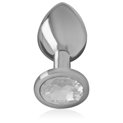 Intense - plug anal metal con cristal plata talla l - - 2