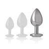 Intense - plug anal metal con cristal plata talla l - 5
