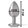 Intense - plug anal metal con cristal plata talla l - 6