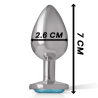 Intense - plug anal metal con cristal azul talla s - 4
