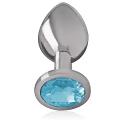 Intense - plug anal metal aluminio con cristal azul talla m Intense - plug anal metal aluminio con cristal azul talla m