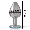 Intense - plug anal metal con cristal azul talla m - 4