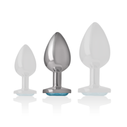 Intense - plug anal metal con cristal azul talla m -  - 5