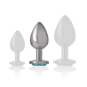 Intense - plug anal metal con cristal azul talla m - 5