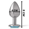 Intense - plug anal metal con cristal azul talla l - 4