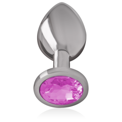 Intense - plug anal metal con cristal rosa talla m - - 2