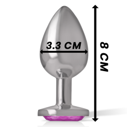 Intense - plug anal metal con cristal rosa talla m - - 4