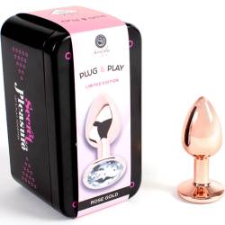 Secret play - metal butt plug oro rosa talla s 7 cm - - 2