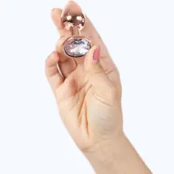 Secretplay - metal butt plug oro rosa talla s 7 cm