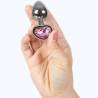 Secret play - metal butt plug corazón fucsia talla s 7 cm - 3