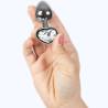 Secret play - metal butt plug corazón transparente talla s 7 cm - 3