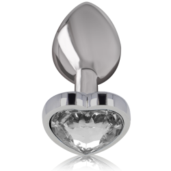 Intense - plug anal metal aluminio corazón blanco talla s
