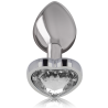 Intense - plug anal metal aluminio corazón blanco talla s - 2