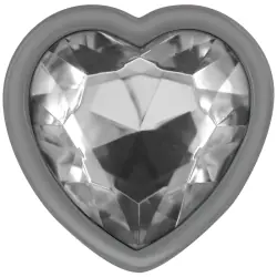 Intense - plug anal metal aluminio corazón blanco talla s