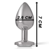 Intense - plug anal metal aluminio corazón blanco talla s - 4