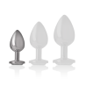 Intense - plug anal metal aluminio corazón blanco talla s - 5