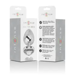 Intense - plug anal metal aluminio corazón blanco talla s