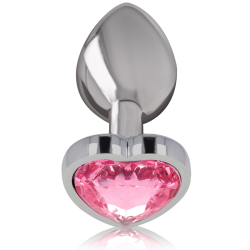 Intense - plug anal metal aluminio corazón rosa talla m
