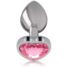 Intense - plug anal metal aluminio corazón rosa talla m - 2