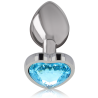Intense - plug anal metal aluminio corazón azul talla m - 2
