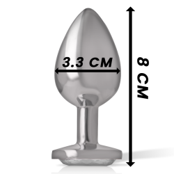 Intense - plug anal metal aluminio corazón blanco talla m -  - 4