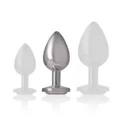 Intense - plug anal metal aluminio corazón blanco talla m Intense - plug anal metal aluminio corazón blanco talla m