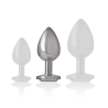 Intense - plug anal metal aluminio corazón blanco talla m - 5