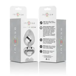 Intense - plug anal metal aluminio corazón blanco talla m Intense - plug anal metal aluminio corazón blanco talla m