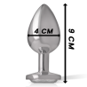 Intense - plug anal metal aluminio corazón blanco talla l - 4