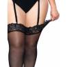 Leg avenue medias de nylon negras con encaje superior plus - 4