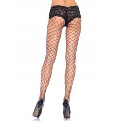 Panty de rejilla Leg Avenue Evie con culotte de encaje, de espaldas