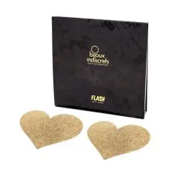 Bijoux - indiscrets pezoneras flash corazón dorado