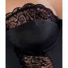 Chemise Casmir Kalia negro con bordado, detalle del encaje del escote