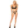 Conjunto bralette y tanga Leg Avenue de doble tira, cuerpo entero