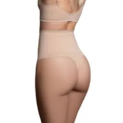 Bye-bra - faja sin costuras estilo tanga beige talla m