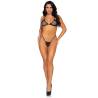 Desire de Leg Avenue, set de rejilla con brillantes, de frente con tacones