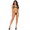 Desire de Leg Avenue, set de rejilla con brillantes, de medio lado